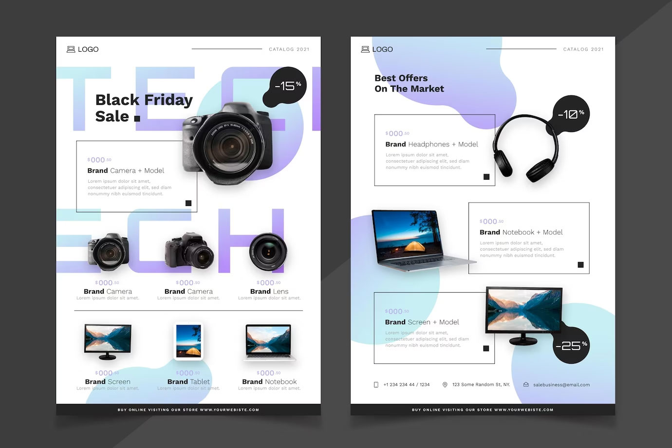 modern product page design in catalogue