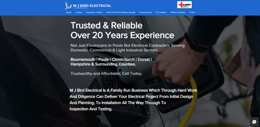 electrician website design