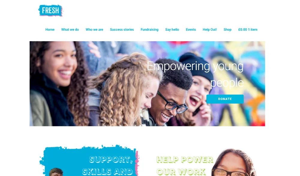 fresh charity portfolio banner clever thinking tech
